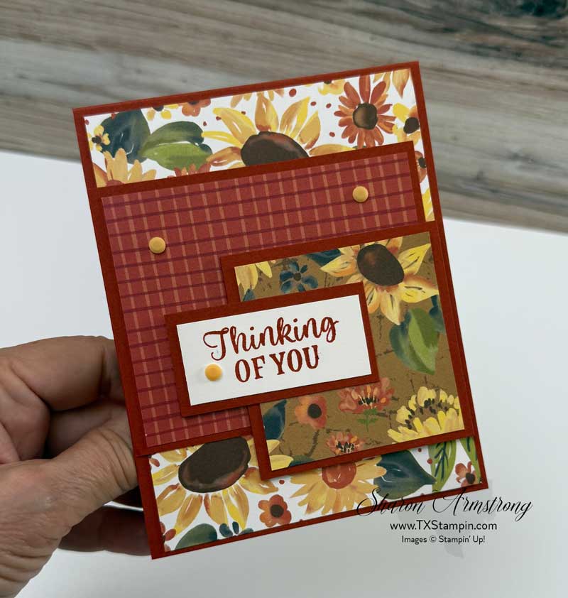 Mystery Stamping Card Ideas: Radiant Sunflowers Thinking of You Card